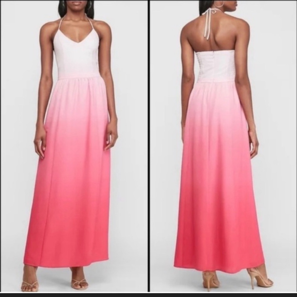 Express Ombré Halter Maxi Dress